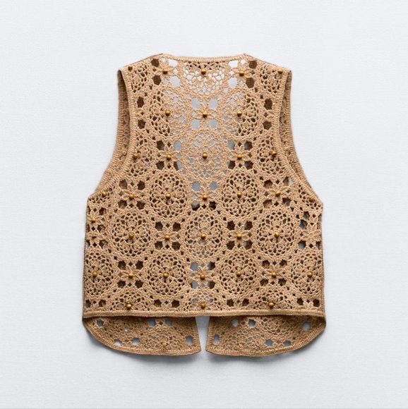 Zara Beaded Crochet Vest - Picture 2 of 11